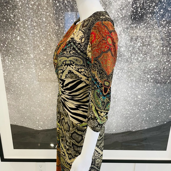 Etro Mixed Tribal and Zebra Print Dress - Picture 5 of 12